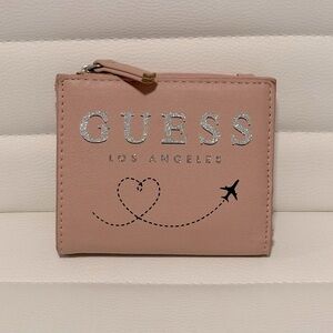 Guess PinkTravel With Glitter Details Wallet